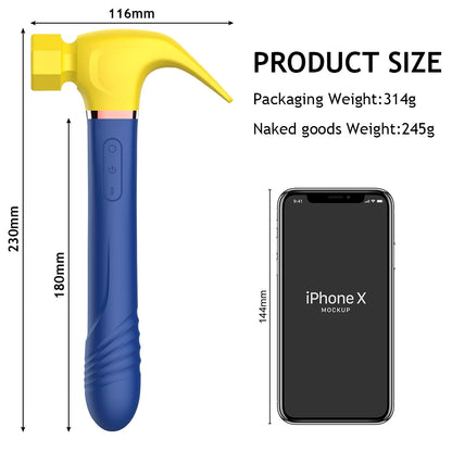 Hammer Vibrator Multifunctional Sex Machine G Spot Stimulation Telescopic Dildo Vaginal Massage Clit Sucking Female Masturbator