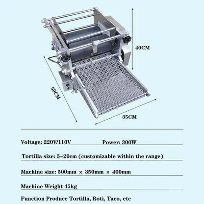 Commercial Small Arabic Bread Baking Roti Cutter Maker Automatic Tortilla Machine With Motor 40 Pcs/Min Capacity
