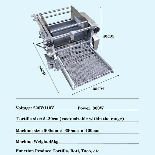 Commercial Small Arabic Bread Baking Roti Cutter Maker Automatic Tortilla Machine With Motor 40 Pcs/Min Capacity