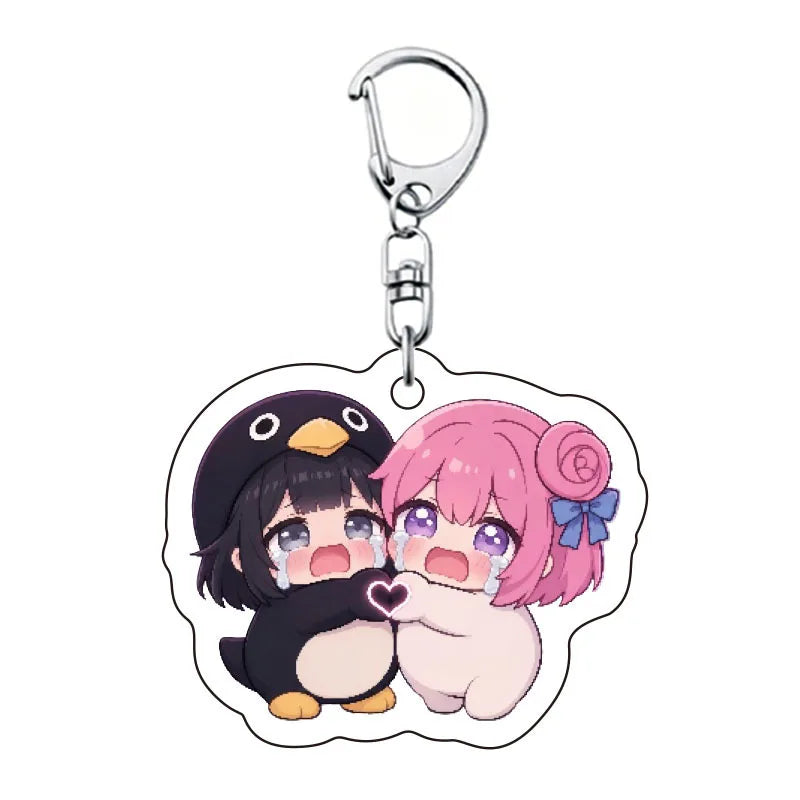 Gugugaga Penguin Keychains Anti-stress Keycap Keychains Cute Penguin Girl Keyrings Bag Charms Gifts 키캡