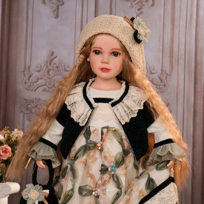 Cloveray 28 inch Large Size Original Realistic Vinyl Doll Retro Vinyl Cloth Body Doll High Quality Handmade Collectible Art Gift