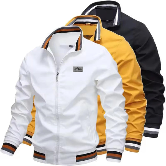 Spring and autumn men's stand-up collar casual jacket for outdoor activities men's windproof cycling, fishing, hiking stretchy c