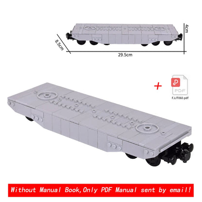 26cm Retro Double-Deck Passenger Train Car Building Blocks Model Green Gray Classic Train Display Toy for Hobbyists