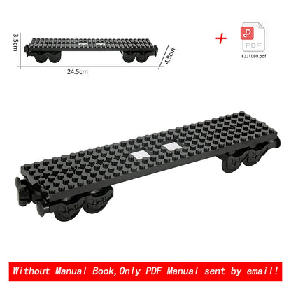 26cm Retro Double-Deck Passenger Train Car Building Blocks Model Green Gray Classic Train Display Toy for Hobbyists
