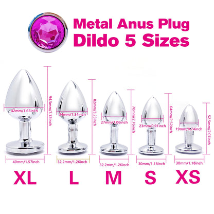 Metal Anal Plug Set 5 Size Butt Plug Sex Toy for Couples Adult Game Masturbator Anus Stimulation Toys for Women And Men