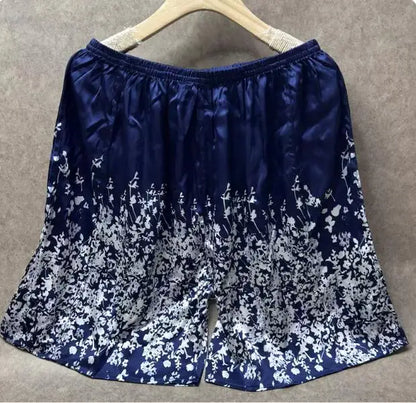 100% Mulberry Silk Men Boxer Underwear Couple Rubber Band Thin Short Home Pants Promotion Woman Can Wear
