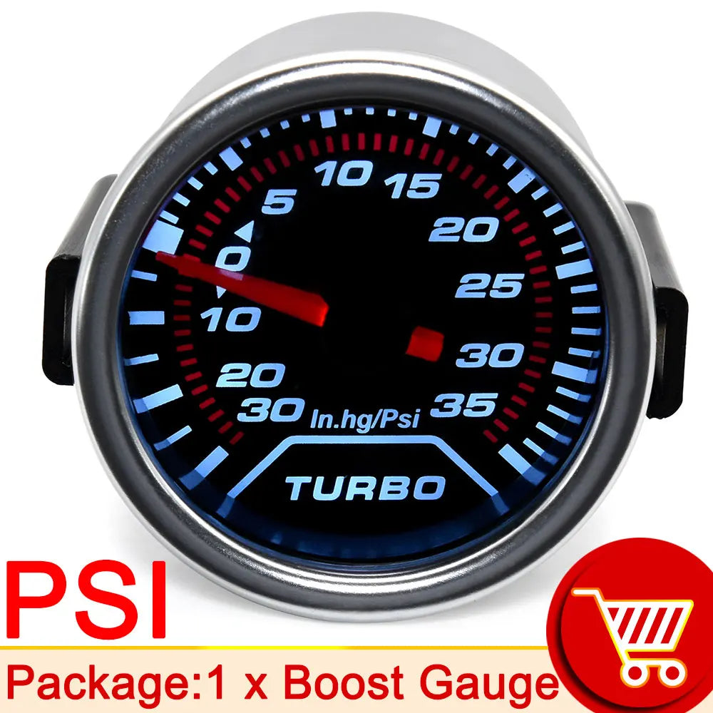 AD 52mm Water Temperature Gauge + 10mm Sensor  Boost Gauge Bar Psi Vacuum Oil Temp Press Voltmeter Tachometer RPM Car Gauge Pods