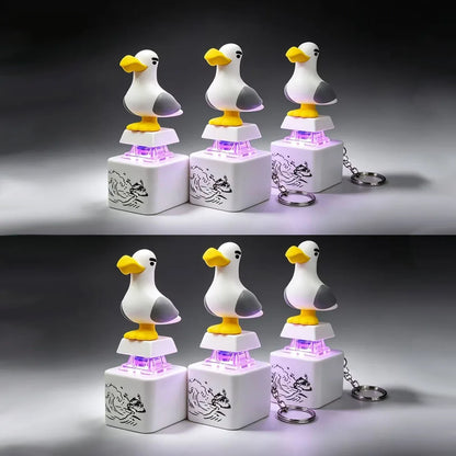 New Mine Bird Voice Keys Luminous Electronic Pendant Keyboard Decompression Sound Little Seagull Creative Keychain USB Model