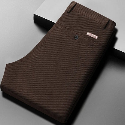 Corduroy Men's Straight Leg Warm Winter Pants Loose Fit Casual Trousers Comfortable Autumn Winter Fashion Trend Brand