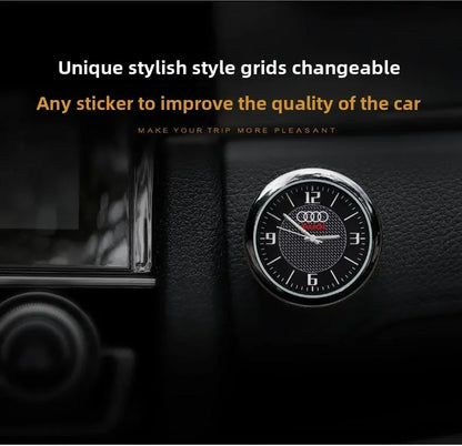 1pc Car Mini Clock Quartz Clock  Night For Audi  Sline A3 A4 A5 A6 A6L A7 A8 Q3 Q5 Q7 S3 S4 S5 RS3 RS4 RS6