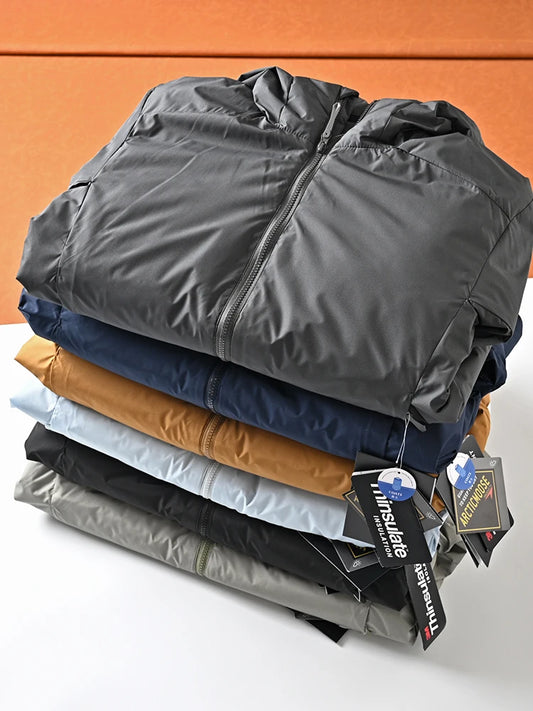 Thickened Outdoor Casual Cotton Jacket Men's Fashion City Style Windproof Warm Hooded Coat Regular Length Loose Fit Coat