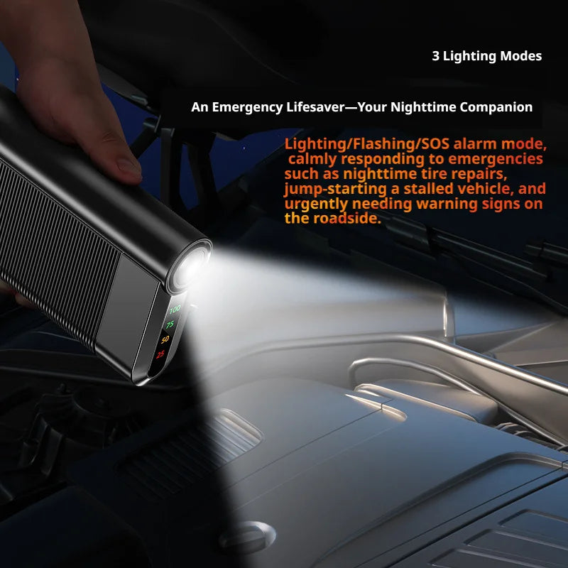 Smart Portable 12V Emergency Jump Starter Power Bank with Multi-function for Car Auto Battery Booster and Quick Device Charging.