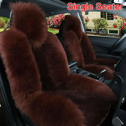 Universal Winter Car Seat Cushions Australian Sheepskin Fur Seat Auto Cover Autumn Warm Winter Interior Accessories K6X4