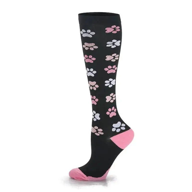 Sport Compression Stockings Funny Pattern Halloween ballon Dot Leg Pressure Running Cycling Multi Color Compress Socks