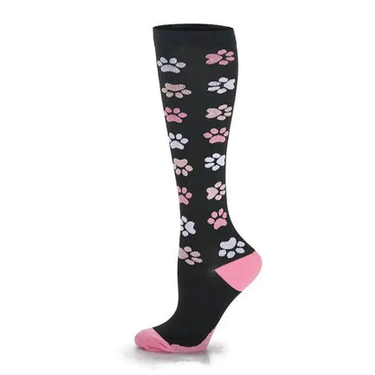 Sport Compression Stockings Funny Pattern Halloween ballon Dot Leg Pressure Running Cycling Multi Color Compress Socks