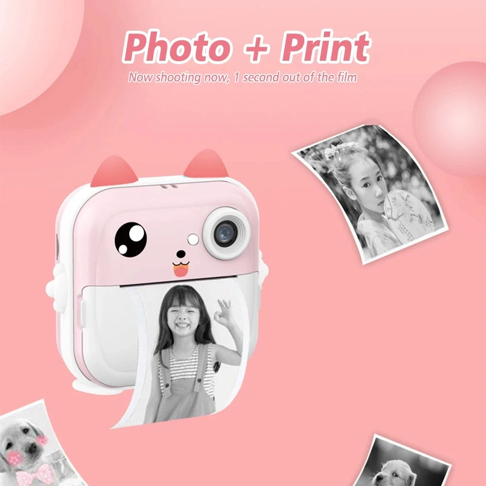 Children Instant Print Camera Kids Video Photography Digital Photo Camera Toy Mini Thermal Printer for Boy Girls Birthday Gift