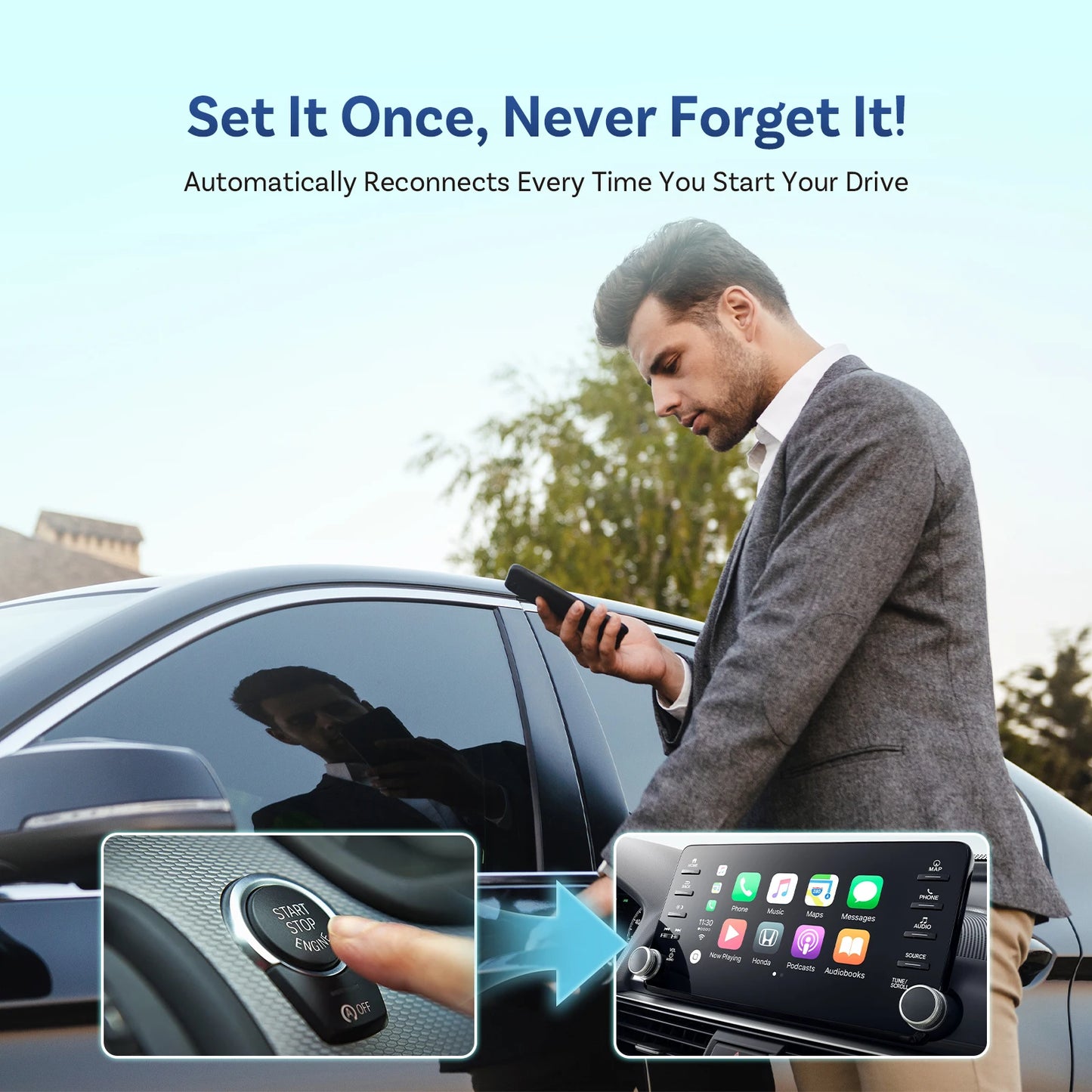 OTTOCAST Play2Video Ultra Wireless CarPlay AI BoxVideo Streaming forCar YouTube Netflix IPTV Plug&Play for Factory Wired CarPlay
