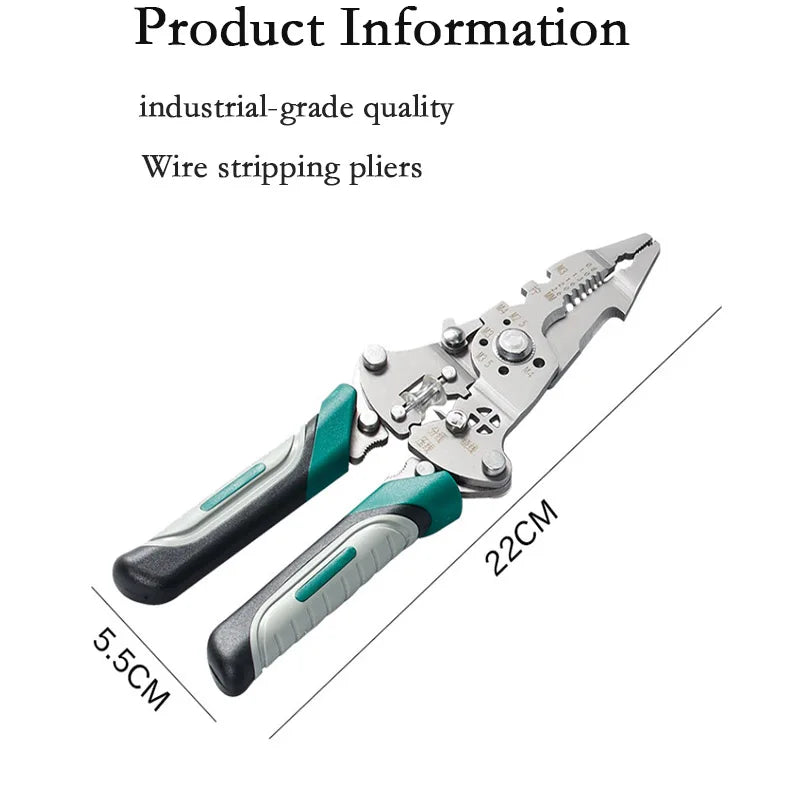 ZK Wire Stripping And Cutting Pliers, Multifunctional Folding Electrician Pliers, Line Branching And Crimping Pliers