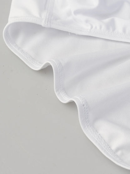 4Pcs Pure White Elastic Brand Underwear Casual Home Men's Briefs