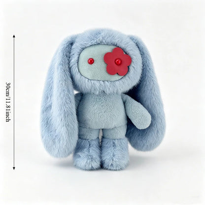 18/30cm Juju Rabbit Keychain Flower Eye Juju Rabbits Keyring Long Ears Bunny Keyring Cute Rabbit Pendant Halloween Birthday Gift