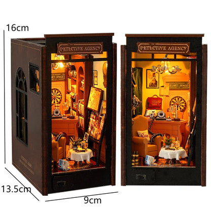 Magical DIY Book Nook Kits Miniature Doll House With LED Light 3D Puzzles Building Wooden Bookshelf Bookend Toy For Adults Gifts
