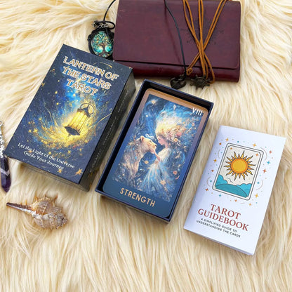 78 Card Deck, 13x8 Cm, Lantern of the Stars Tarot Cards, Traditional Symbolism with Bright Celestial Imagery, Card Game