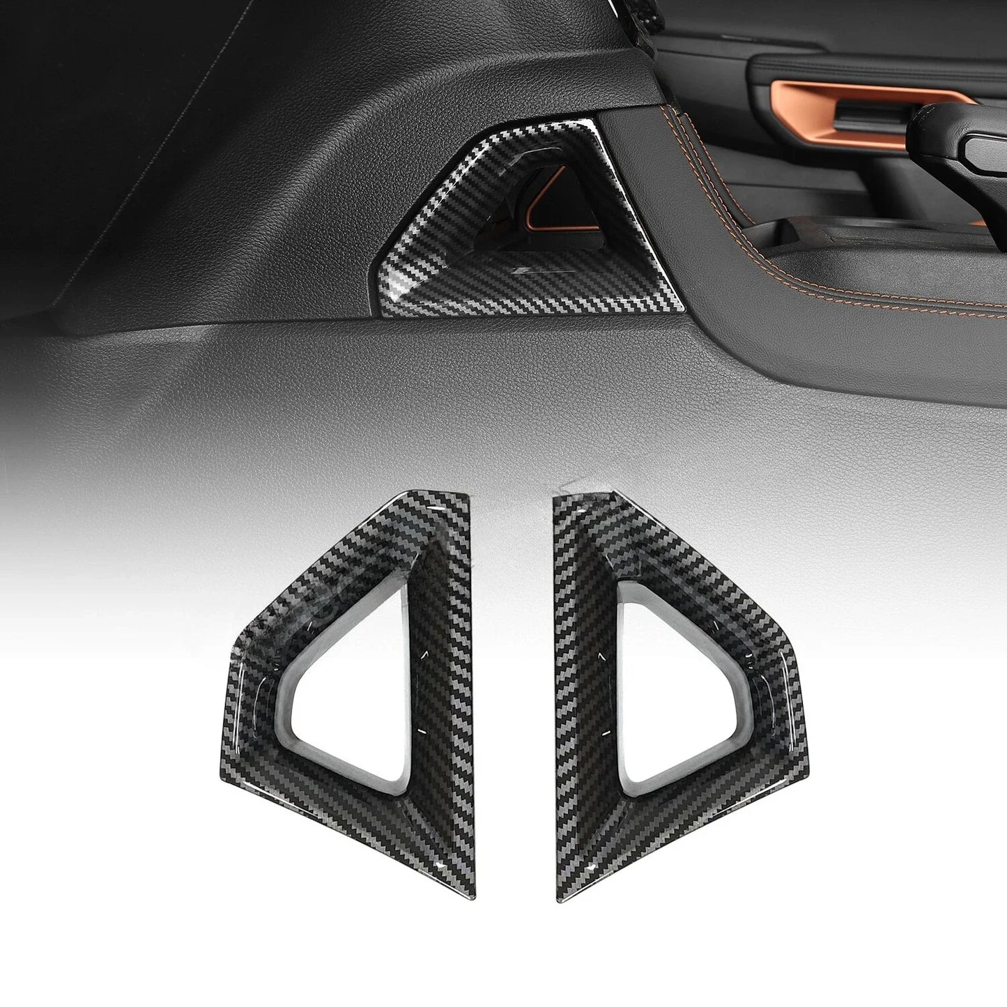 For Ford Ranger P703 T9 XL XLT Wildtrak Raptor 2023-2025 Carbon Fiber Texture Gear Shift Panel Cover Interior Trim Full Set