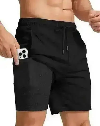 Black 2026 Summer Men's Swimming Trunks Compression Liner Quick Dry Pockets Board Shorts Sports Surfing Beach Swim Trunks LYZ065