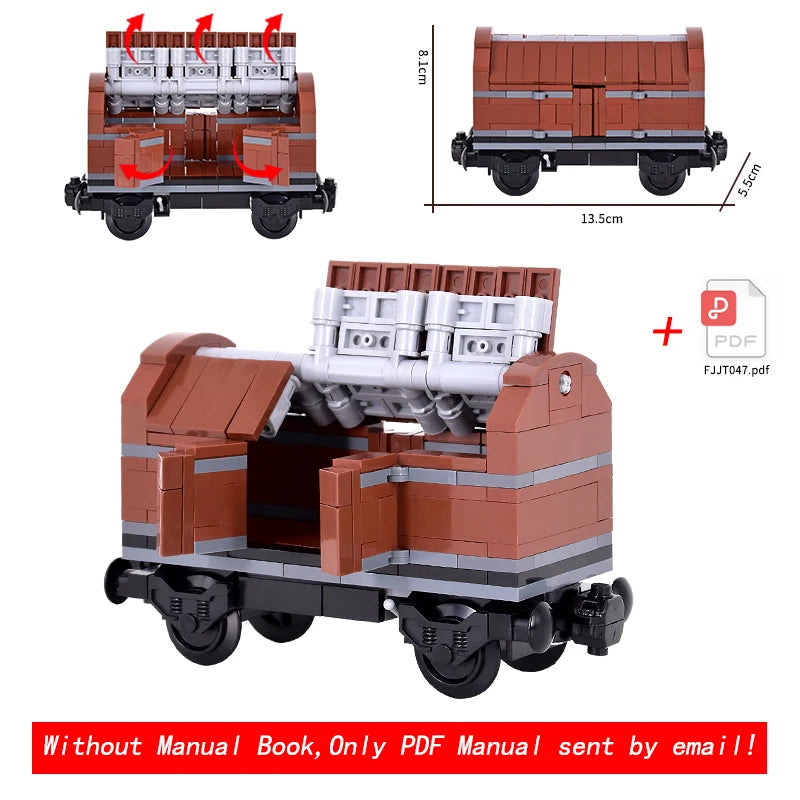 26cm Retro Double-Deck Passenger Train Car Building Blocks Model Green Gray Classic Train Display Toy for Hobbyists