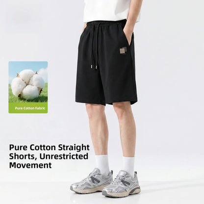 Baleno Men's Basketball Shorts Pure Cotton Sporty Casual Grey Summer Leisure Loose Fit Elastic Waist Short Length Pants