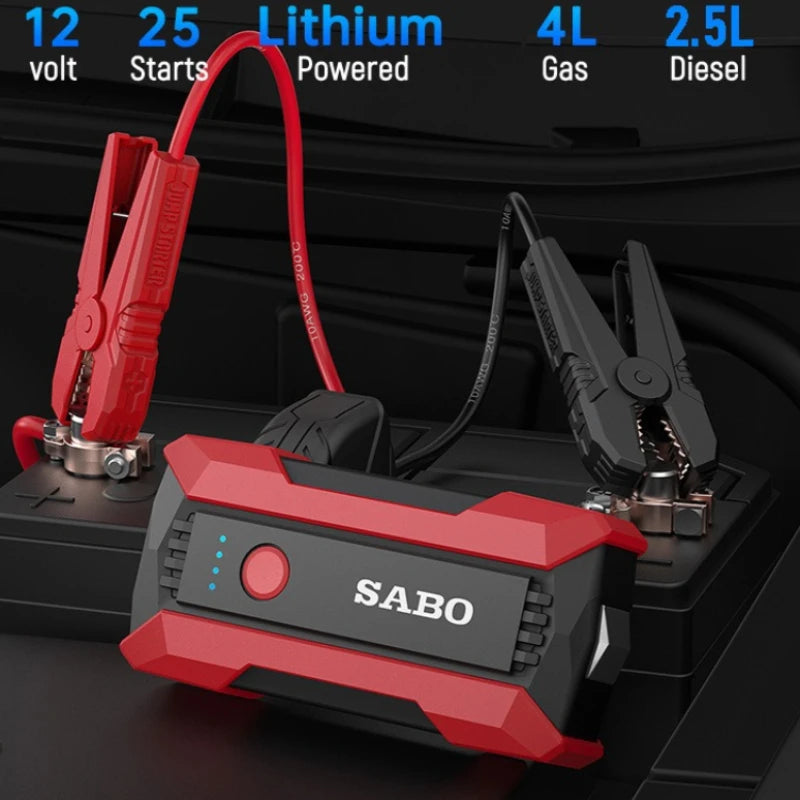 12V Car Emergency Start Power Supply Portable Cars Jump Starter Multifunctional Battery Illuminable Automobiles Accessories