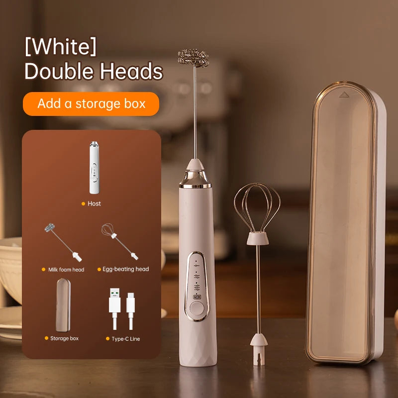 Milk Frother Wand Coffee Frother Handheld Foam Maker For Latte Rechargeable Electric Milk Frother Handheld Drink Mixer Gift Idea
