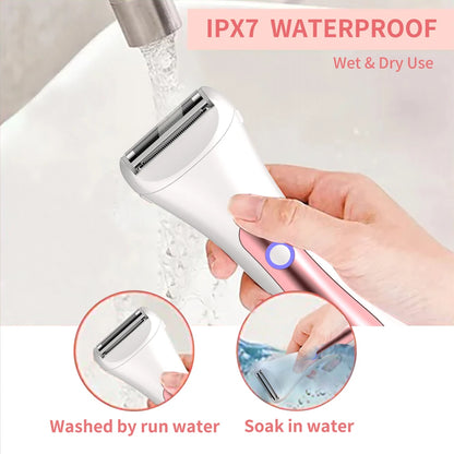 Wet & Dry electric Epilator for Legs and Body, IPX7 Waterproof, Portable Female Shaver Lady Bikini Trimmer Facial Hair Remover