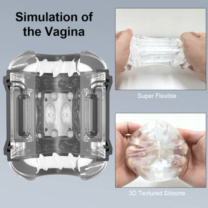 Automatic Male Masturbator Vibrating Men Open-ended Pocket Pussy Masturbation Cup Soft Silicone Adult Goods Sex Toy for Men