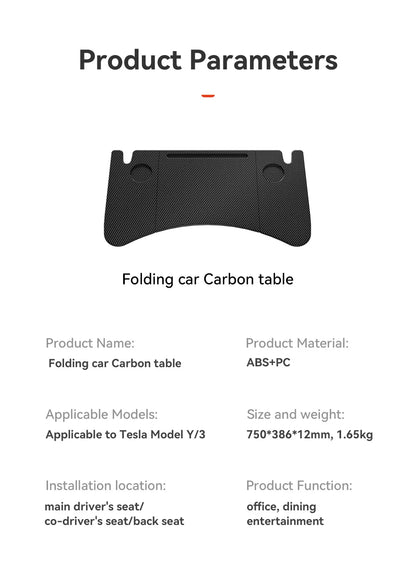YZ Table Desk For Tesla Model 3 Y X S Highland Juniper 2021-2025 Car Steering Wheel Laptop Tray Food Desk Portable Office Table
