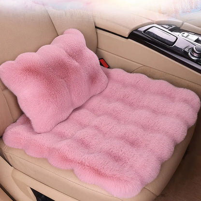 Winter Plush Rabbit Covers Car Seats Cushion Universal Keep Warm Ultra-Soft Auto Chair Protector Pad Car Interior Accessories