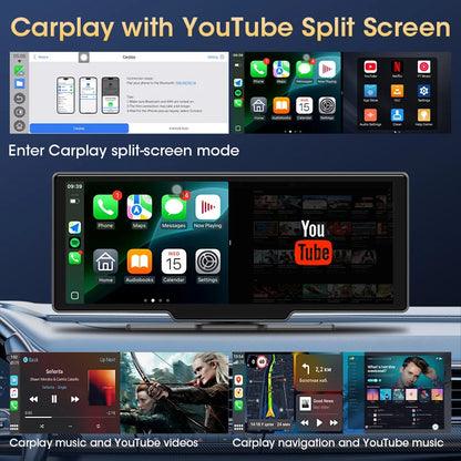 Srnubi 10.26" Car Play Screen Android WIFI Car Multimedia Player Wireless Carplay Android Auto Car Screen for YouTube Netflix