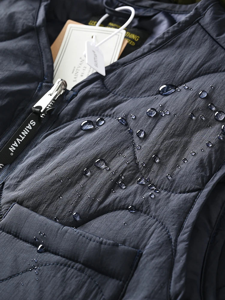 Lightweight Windproof Wearable Autumn Winter Men's Retro Casual Gourd Shaped Basted Cotton Vest Versatile All-Match Jacket