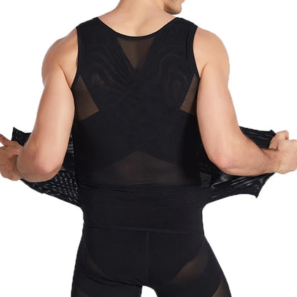 Men's Body Shaper Compression Vest Abdomen Shapewear Tummy Slimming Sheath Gynecomastia Shapers Corset Waist Trainer Fajas Tops