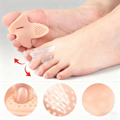 New 8 Pairs Forefoot Pad Hallux Valgus Toe Separator Soft Massage Clamp Forefoot Pad With Holes Thickened Sole Toe Separator