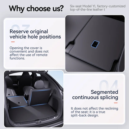 YZ For Tesla Model YL Juniper 2026 Trunk Mat Cover Nappa Leather All Weather Anti-scratch Full Coverage Trunk Liner Accessories