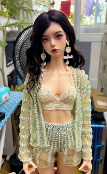 BJD Doll 1/3 Beautiful Woman Mari High Quality Articulated Puppet Toy Gift Dolly Model Dolls in Assembly free shipping