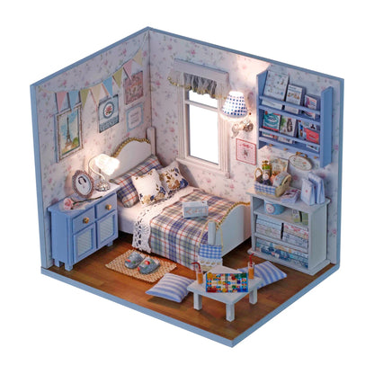 Miniature Bedroom Dollhouse Set 3D Puzzle Model DIY Handmade Toy Set, Room and Bedroom Decoration Girl Birthday Gift