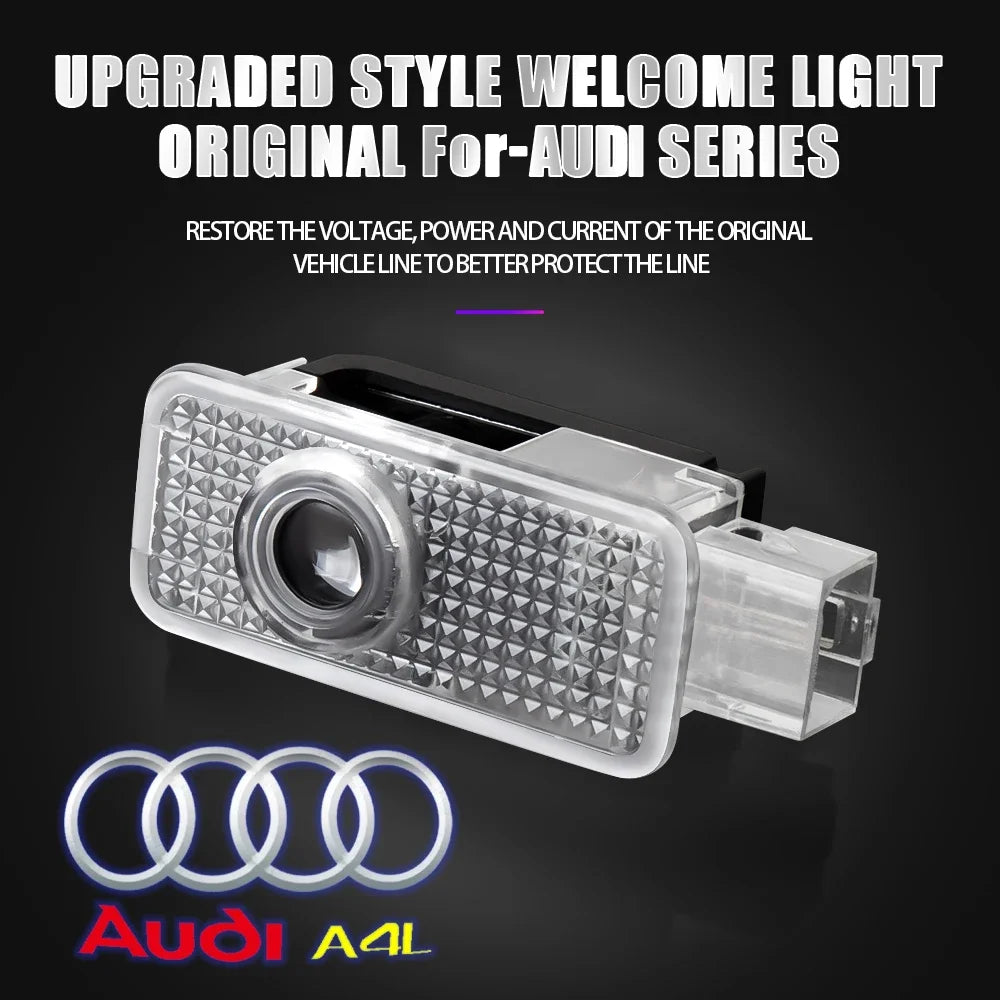 2Pcs HD Car Door Car sticker Lamp Car Door Welcome Light For Audi Sline Q3 A5 A7 A3 Q5 Q7 A4L RS Quattro S3 S4 S6 S5 S7 S8