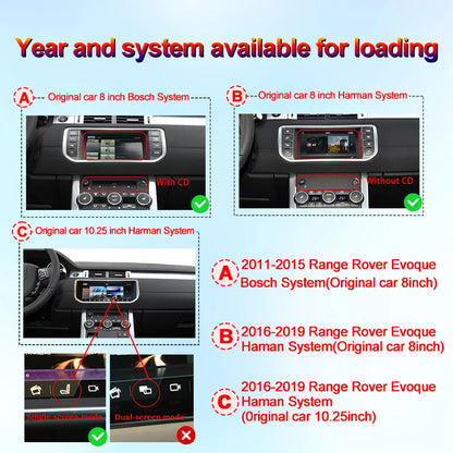 STWEI 10.25inch HD 8 Core Android13 Wireless Carplay Auto For Range Rover Evoque L538 Car Multimedia  Digital AirCon AC Panel