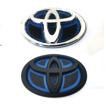 1x Blue Bottom Front Grille Badge Trunk Car Logo Emblem Suitable for Toyota RAV4 CAMRY COROLLA LANDCRUSER RAV4 VIOS SIENNA YARLS