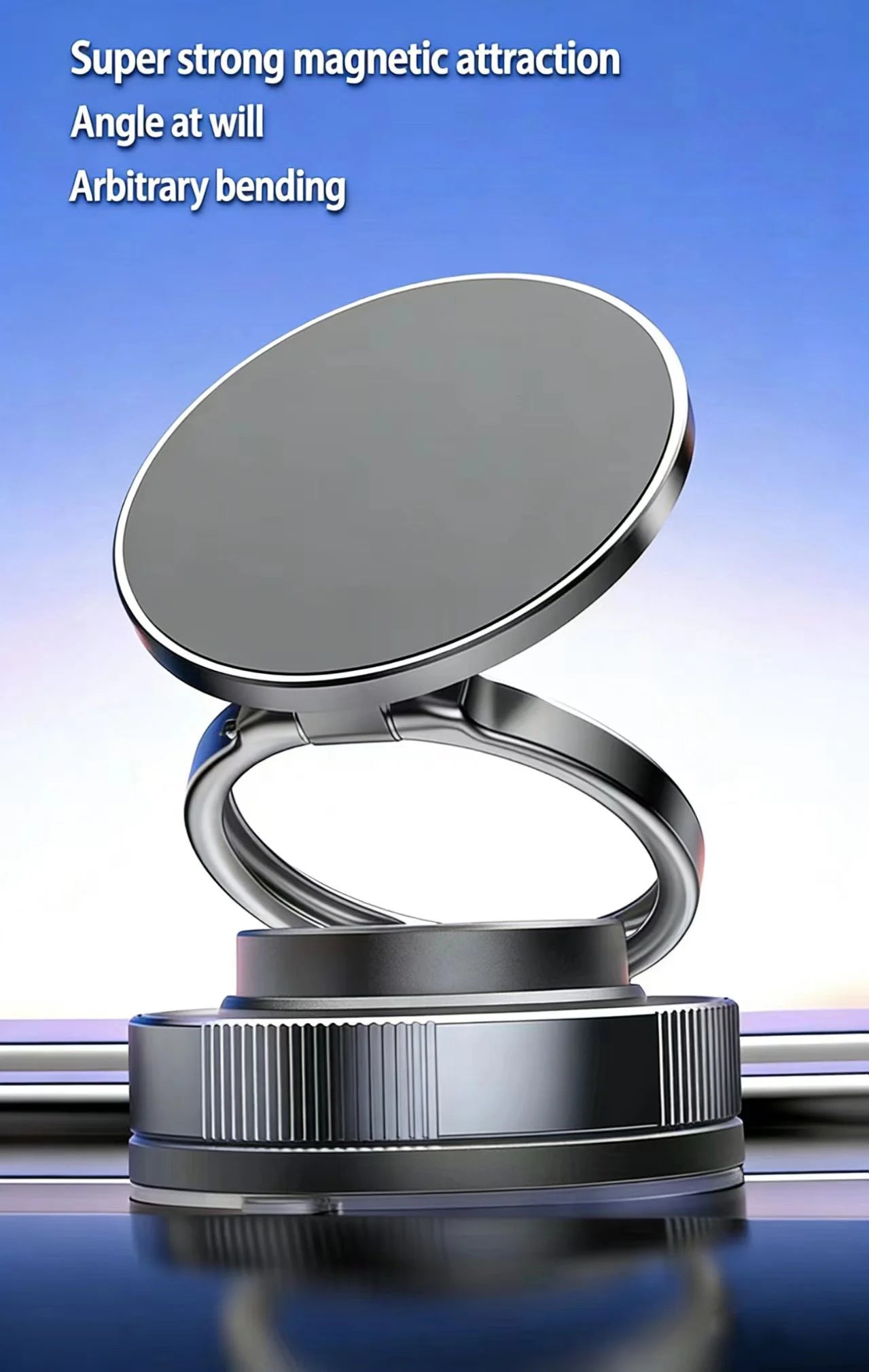 Magnetic Car Phone Holder 360° Rotatable Foldable & Adjustable Magnetic Auto Mount ,Suction Cup Phone Holder for Car/Mirror