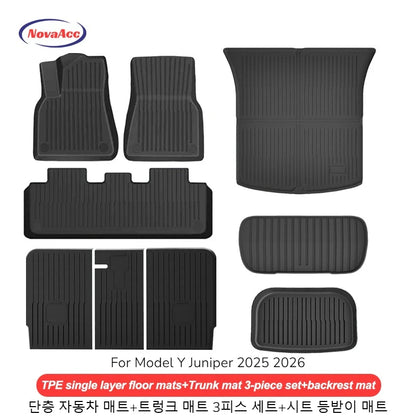 NovaAcc for Tesla Model Y Juniper 2025 2026 Model 3 Highland Floor Mats Trunk Mats Cargo Liners TPE All Weather Water Proof
