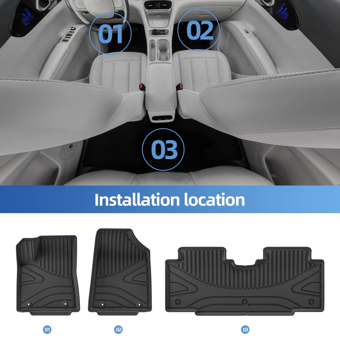 Smabee Left Drive for Geely Xingyuan/EX2 2025 2026 TPE 3D Car Floor Mats Cargo Liner Trunk Pad Black Waterproof Accessories