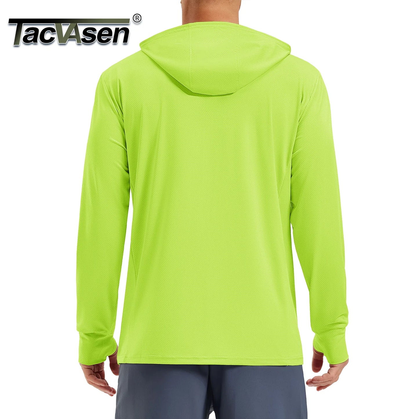 TACVASEN Men's Full Zip UPF 50+ Sun Protection Jacket, Lightweight Hooded Fishing Shirt with 4 Pockets & Thumbholes, Breathable